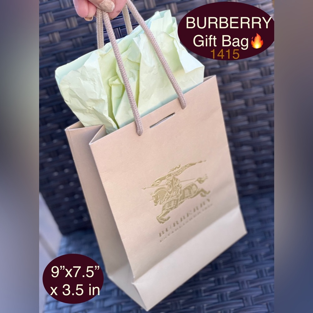 BURBERRY Gift Bag, Small/Med with Gold🐎 Prorsum Embossing on Both Sides🔥9”x7.5